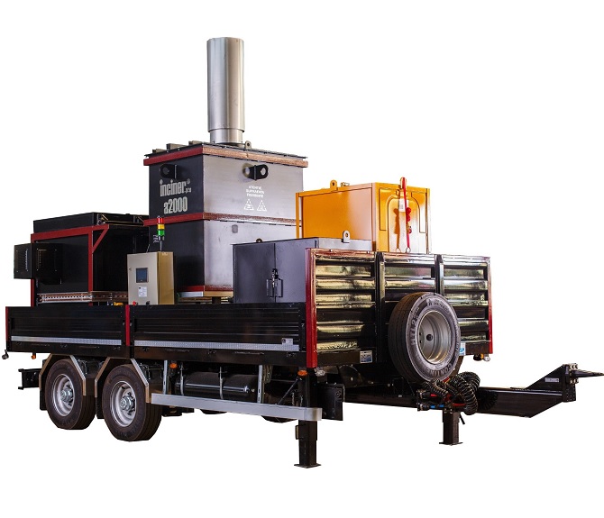 The IncinerPro a2000 mobile incinerator for livestock farms.